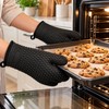 2-Piece Silicone Oven Mitt Set for Cooking – Heat-Resistant Cotton-Lined