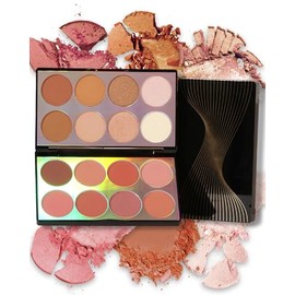Paleta de Contorno de 16 Colores，Rubor Iluminador Bronceador En Polvo Todo En Uno Paletas de Maquillaje，Paleta Iluminadora Brillo Mate Blendable para Esculpir La Cara y Crear Un Maquillaje de