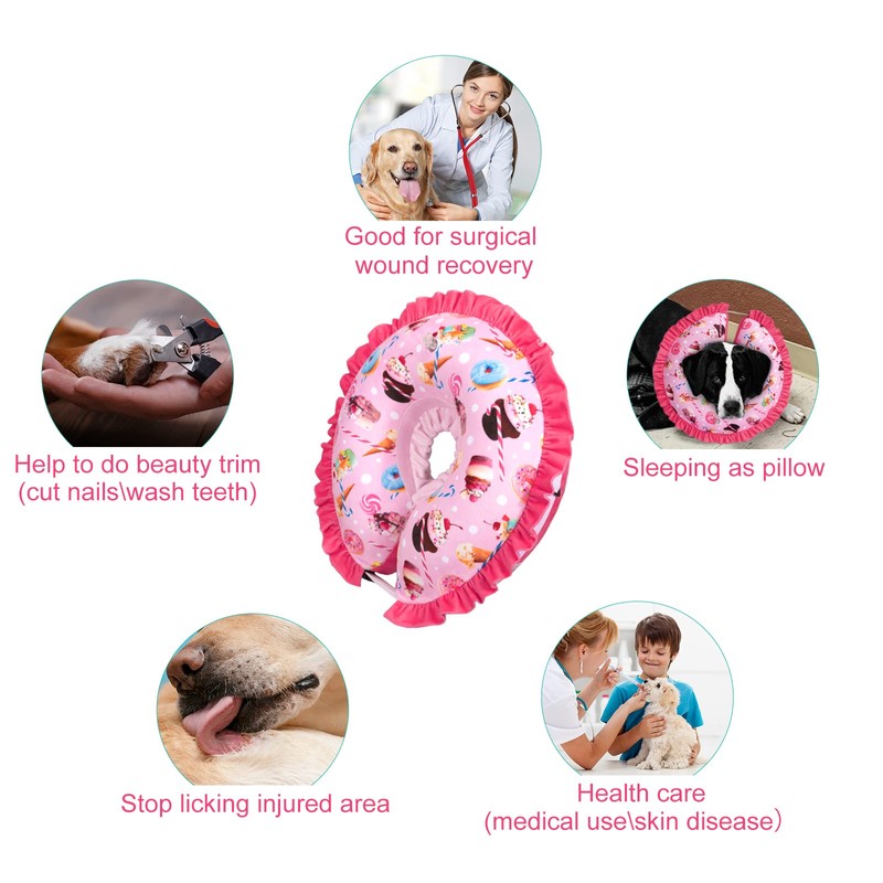 CuteBone Inflatable Dog Collar Alternative for Small/Medium Dogs After Surgery-Double