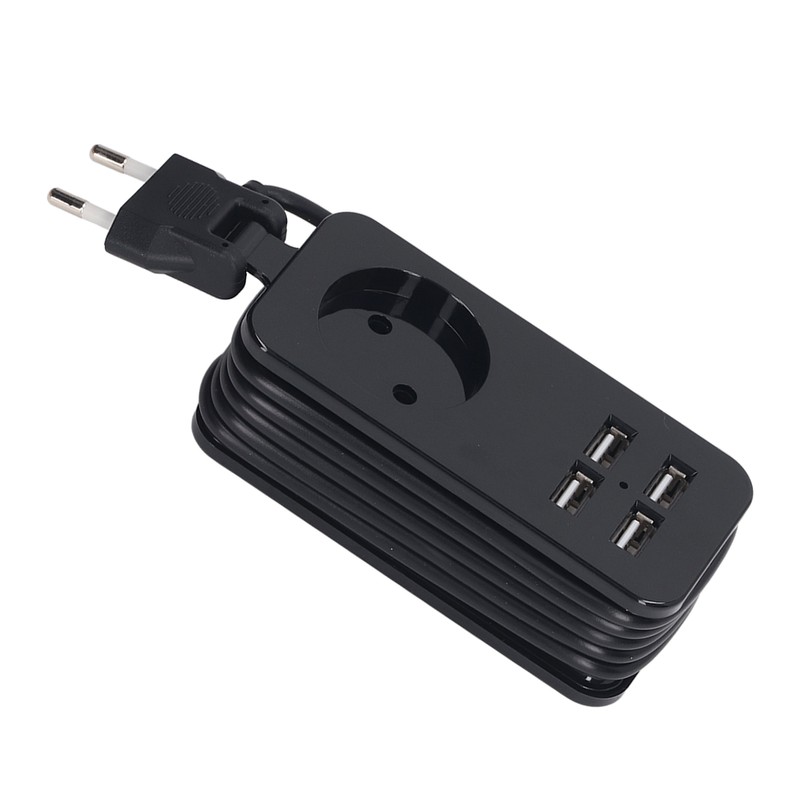Power Strip 1200W 10A Fireproof Adapter with 4 USB Port