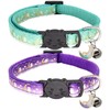Giecooh 2 Pack Breakaway Cat Collar with Bells,Adjustable Moon and