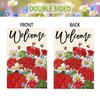 Tikeciti Red Geraniums Bee Garden Flag Double Sided Small Yard