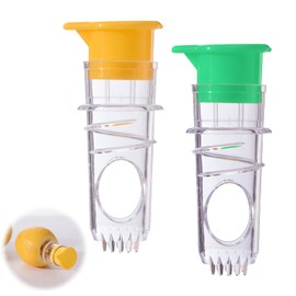 Lemon Squeezer with Screw Cap, Manual Citrus Juicer, Hand Press, Lemon Squeezer, Compact Lime Squeezer, Shakin Juicer for Kitchen & Outdoor Set of 2 (Yellow and Green)