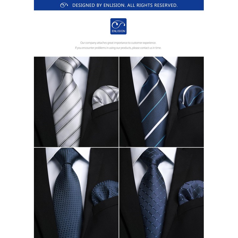 Enlision Business Necktie, Set of 4, , for Men, Formal,