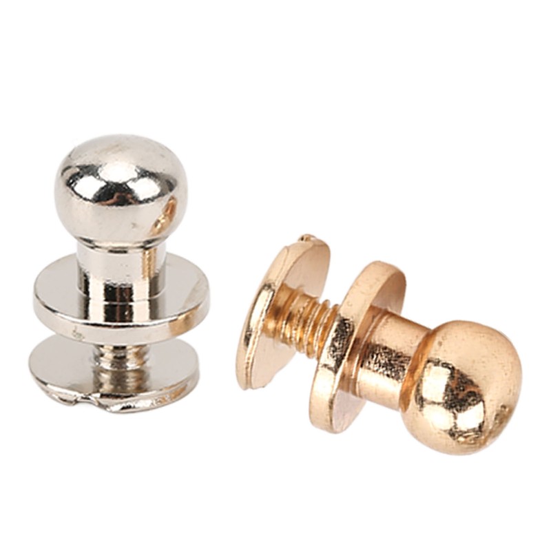 200 Set Chicago Screws 0.3x0.2in Pure Copper Glossy Durable Round