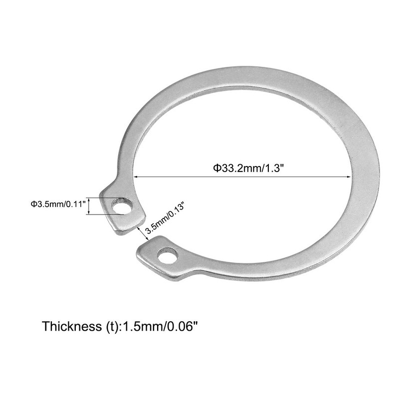 sourcing map 40mm External Circlips C-Clip Retaining Shaft Snap Rings