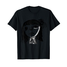 Creepy Cute Gothic Doll Face – Horror Art T-Shirt