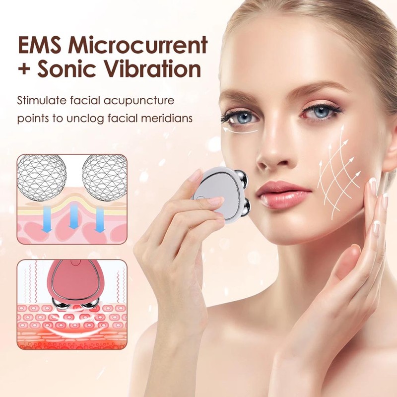 Microcurrent Face Massager Roller Facial Massager Face Lifting Firming Double