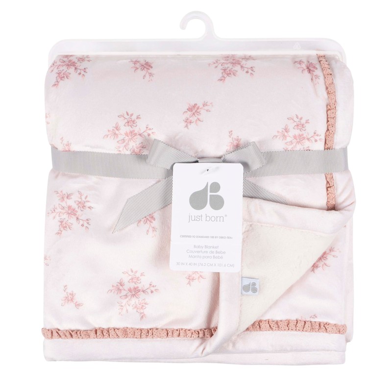 Just Born 1pk Blanket - Pink Floral