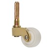 Solid Brass Furniture Caster with Porcelain Wheel | Diameter: 1"