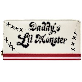DC Harley Quinn Joker Daddys Lil Monster Purse Tri-Fold Coin Pocket & Card Holder, White