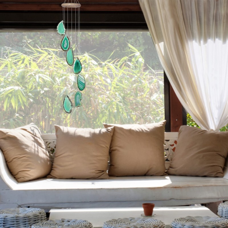 Cozy Tower Green Agate Wind Chimes for Outside Unique, Outdoor