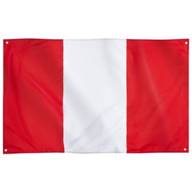 Runesol Peru Flag, 91x152cm, 3ft x 5ft, 4 Grommets, Eyelet In Every Corner, Peruvian Flag, Bandera de Perú, Premium Flags, Inside, Outside, Vivid Colours