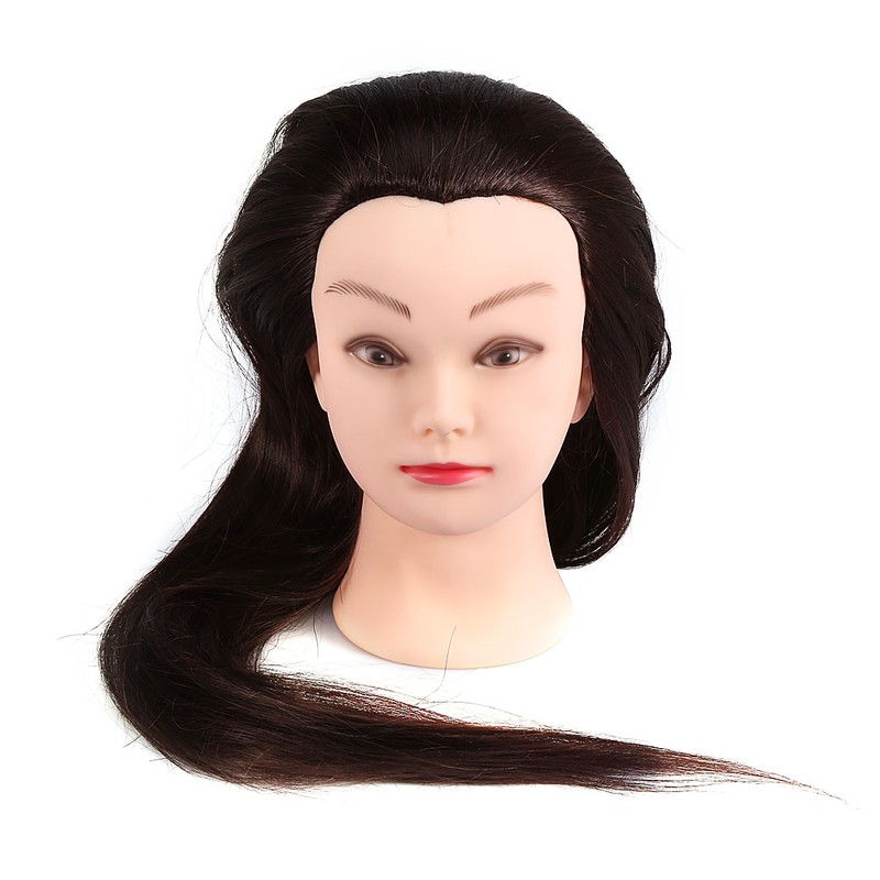 26" Synthetic Fiber Mannequin Head Hairdresser Training Head Cosmetology Doll