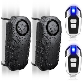 ONVIAN 2-Pack Upgraded Motion Sensor Alarm Wireless Anti-Theft Motorcycle Bike Alarm Waterproof Bicycle Security Alarm Vibration Sensor - 113dB Loud