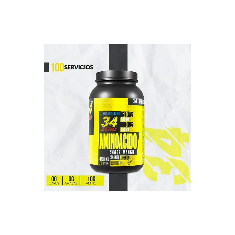 Aminoacido 34 Zero 1kg 200 Servicios Varios Sabores