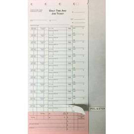 Daily Time & Job Ticket/Time in & Time Out AP- DSA-126AB -12 Flag - 500 Qty.