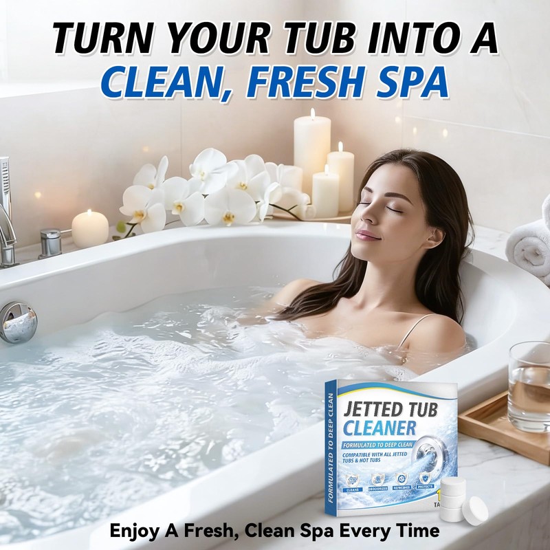 Bellisinno Jetted Tub Cleaner Bathtub Tabs, Bathtub Cleaner for Whirlpool,
