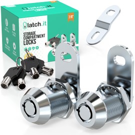 Latch.IT 7/8” RV Storage Locks | 2-Pack RV Compartment Locks | Utility Cam Lock | 100% Metal RV Locks for Storage Door on Camper or Trailer | Complete RV Cam Locks with 4 Keys from RV Lock Experts!