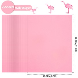 25 Sheets Pink Cardstock - 8.5'' x 11'' Double-sided Cover Card Stock 92lb/250gsm Heavyweight Paper for Art Crafts Scrapbooking Wedding Valentine's Day Cards Party Décor UAP13PK