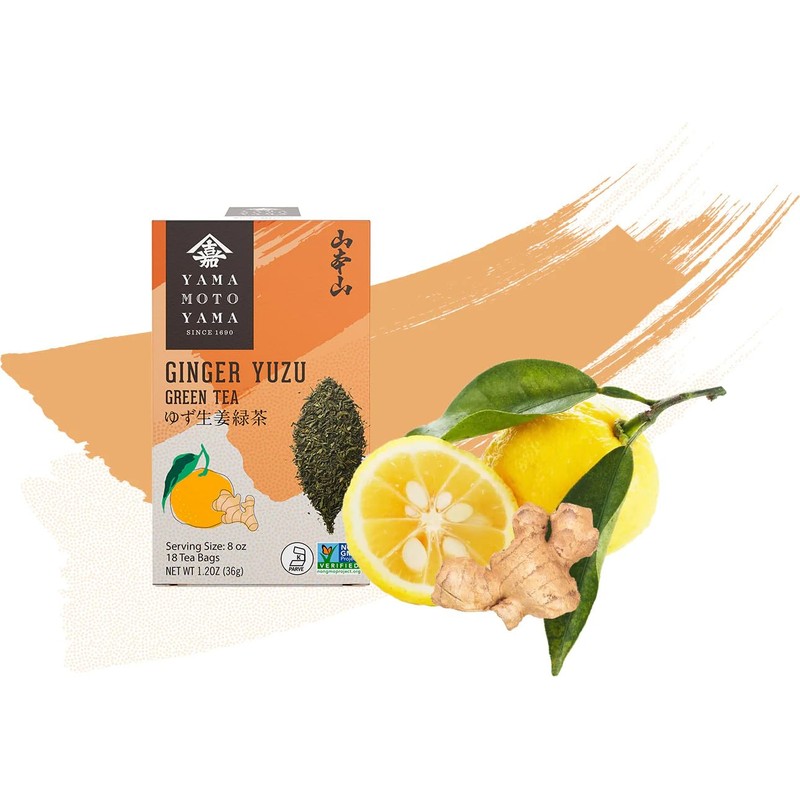 Yamamotoyama Ginger Yuzu Green Tea, 18 bags