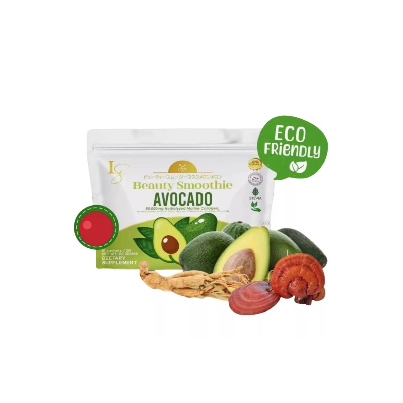 Luxe Slim Avocado Smoothie Collagen Drink, 10 Sachets