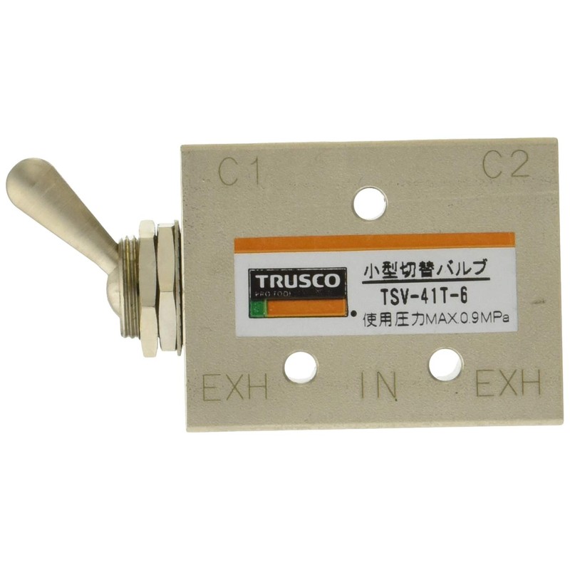 TRUSCO TSV41T6 4-Way Small Switching Valve, 5 Ports, 1/8, Toggle
