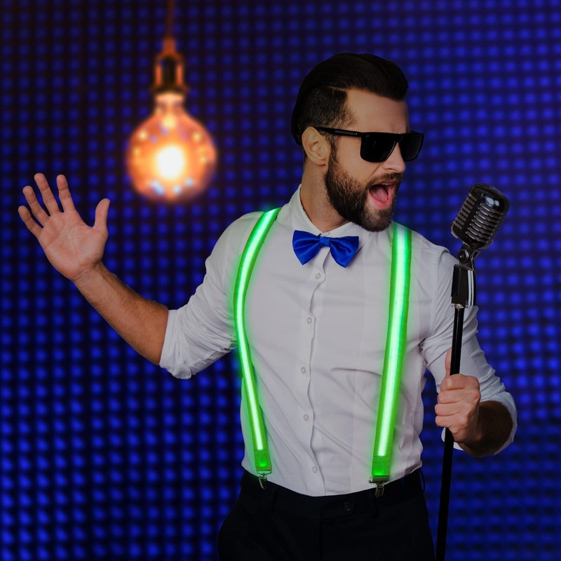 Ainiv LED Light-Up Braces, Back Braces, Neon Stripes, Y-Shape Braces,