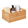 Relaxdays Bamboo Storage Box, Stackable, Sturdy, Bamboo Box without Lid,