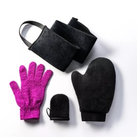 Naked Sun Sunless Self Tanning Lotion Applicator Mitt Exfoliate Back Face Glove