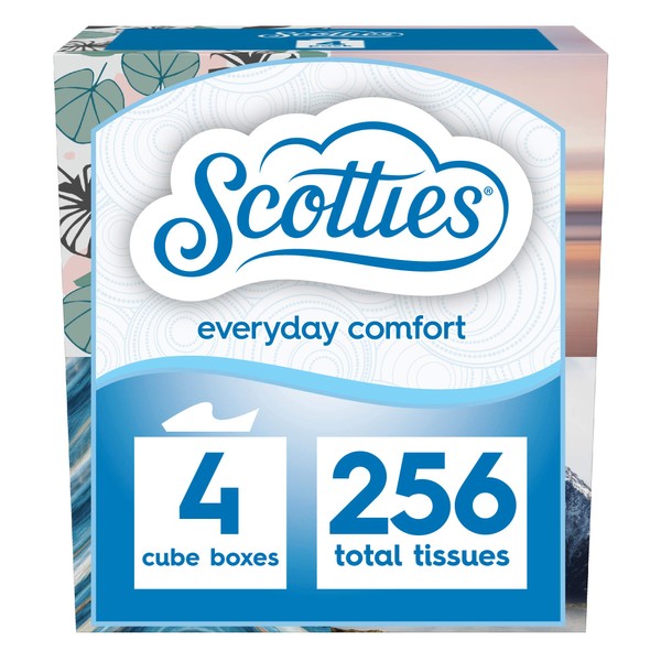 Scotties Everyday Comfort Facial Tissues, 64 Count (Pack of 4)