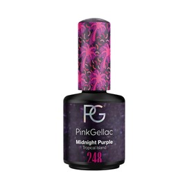 Pink Gellac Shellac Gel Nail Polish 15 ml for UV LED Lamp 248 Midnight Purple Purple with Glitter Gel Nail Polish for UV Nail Lamp Pink LED Nail Polish Gel Polish Nail Gel