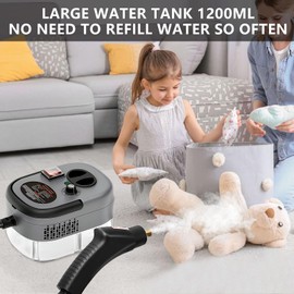 Handheld Steam Cleaner, Steamer for Cleaning, 2500W Pressurized Steam Cleaner with 1.2L Water Tank and 6 Attachments, Portable Steamer Cleaner for Home Car Kitchen Bathroom Furniture Tile Grout, Gray