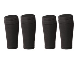 2 Pairs Football Shin Pads Socks,Black Soccer Shin Guard Socks,Breathable Football Soccer Sock Sleeves with Pocket,Shin Pads Holders for Kids Teenagers Adults Beginner