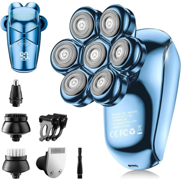 Branded Detachable Head Shavers, 5 in 1 Electric Razor IPX7