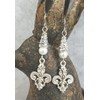 Fleur De Lis Handmade Earrings White Accent