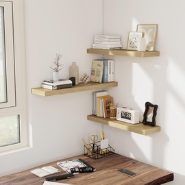 Fun Memories 36 Inch Floating Shelves, Wall Shelves Set of 2 for Bathroom/Living Room/Bedroom/Kitchen, Wall Mounted Floating Shelf for Home Decor with Invisible Brackets, Oak