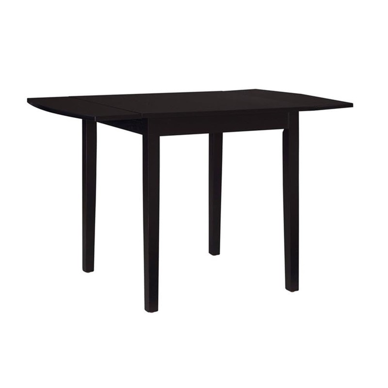 Linon Ervin Wood Square Drop Leaf Table in Black