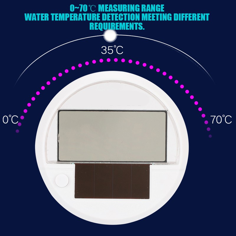 Solar Digital Dispaly LED Temperature Measurement Fish Tank Aquarium Thermometer