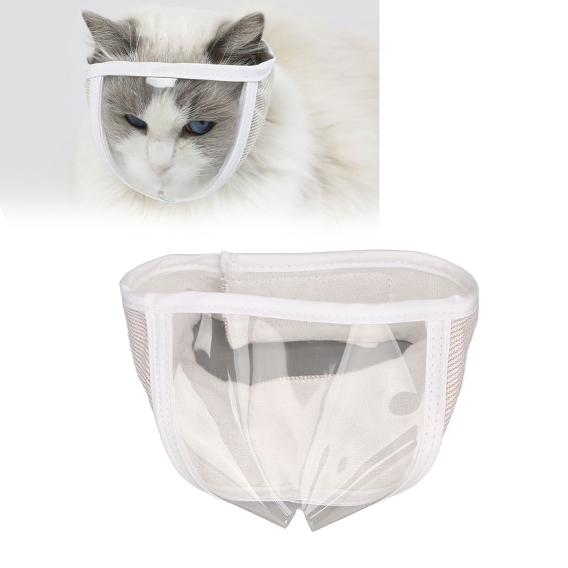 Transparent Cat Muzzle Prevent Licking Biting Barking Breathable Cat Muzzle
