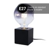 Cube table lamp in black metal, E27 base compatible, IP20,