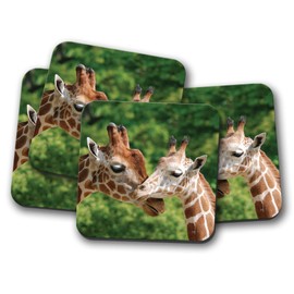 4 Set - Mother & Baby Giraffe Coaster - Wild Animals Cute Mum Zoo #15587