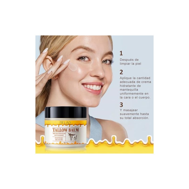 Jars Beef Tallow Face Cream Skin Care Moisturizer And Honey