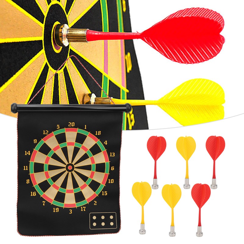 15in Magnetic Dart Board with 6 Dart Safety Magnet Doublesided