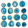 SUNYIK Natural Quartz Geode Druzy Stud Earrings, Irregular Blue