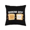 Spread Joy Peanut Butter And Marshmallow Funny Fluffernutter Throw Pillow