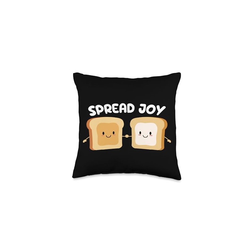 Spread Joy Peanut Butter And Marshmallow Funny Fluffernutter Throw Pillow