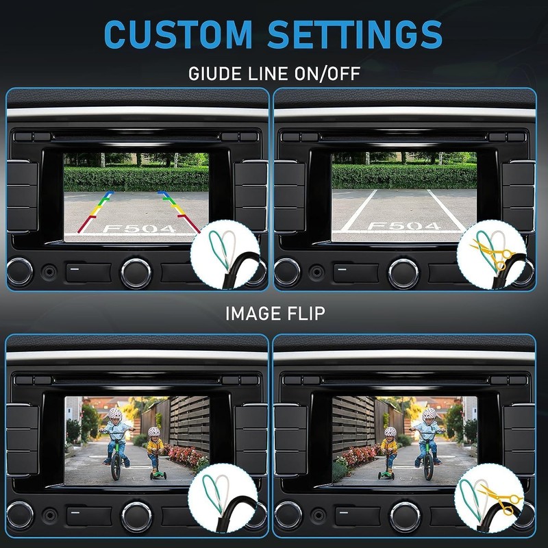 HD Backup Camera for Car Universal Front/Side/Rear Camera for 12V