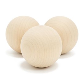 Hockey Revolution Swedish Stickhandling Balls 3-Pack - Hardwood No-Bounce Floorball Training Equipment - for Floor Dribbling Skills, Dekes & Ball Handling Drills - 2-Inch Diameter