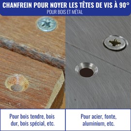 Tivoly 11900720500 Special Decking Drill Bit Diameter 5 mm Walnut Cutter HSS 90° Depth Stop Grey/Blue
